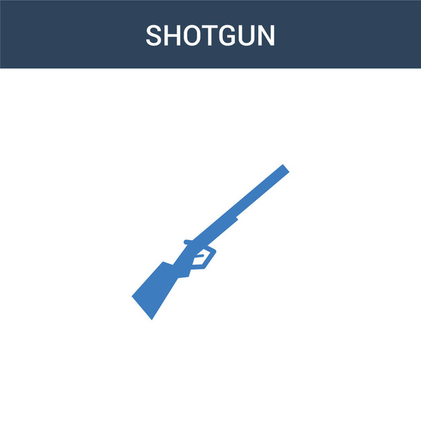 zweifarbige Shotgun Konzept Vektor-Symbol. 2 Farbe Shotgun Vektor Illustration. isoliertes blaues und orangefarbenes eps-Symbol auf weißem Hintergrund. - Vektor, Bild