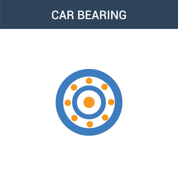 dos iconos de vector de concepto de rodamiento de coche de color. 2 ilustración del vector del cojinete del coche del color. aislado icono eps azul y naranja sobre fondo blanco
. - Vector, imagen