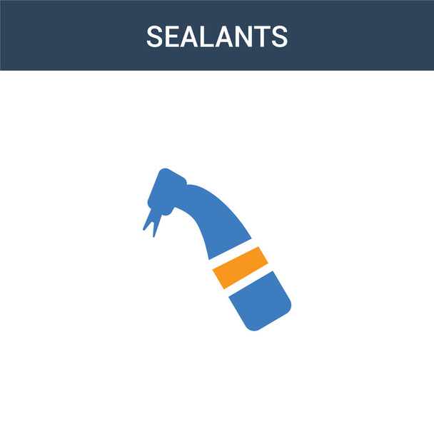twee gekleurde Sealants concept vector icoon. 2 kleuren Sealants vector illustratie. geïsoleerd blauw en oranje eps icoon op witte achtergrond. - Vector, afbeelding