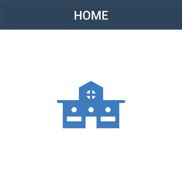 zweifarbiges Vektor-Symbol für das Heimkonzept. 2-farbige Home-Vektor-Illustration. isoliertes blaues und orangefarbenes eps-Symbol auf weißem Hintergrund. - Vektor, Bild