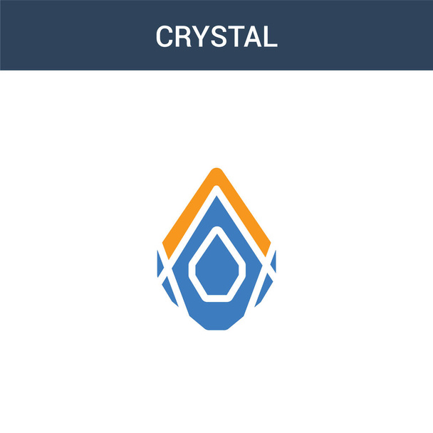 ícone de vetor conceito de cristal de duas cores. 2 ilustração vetor de cristal de cor. isolado ícone eps azul e laranja no fundo branco
. - Vetor, Imagem