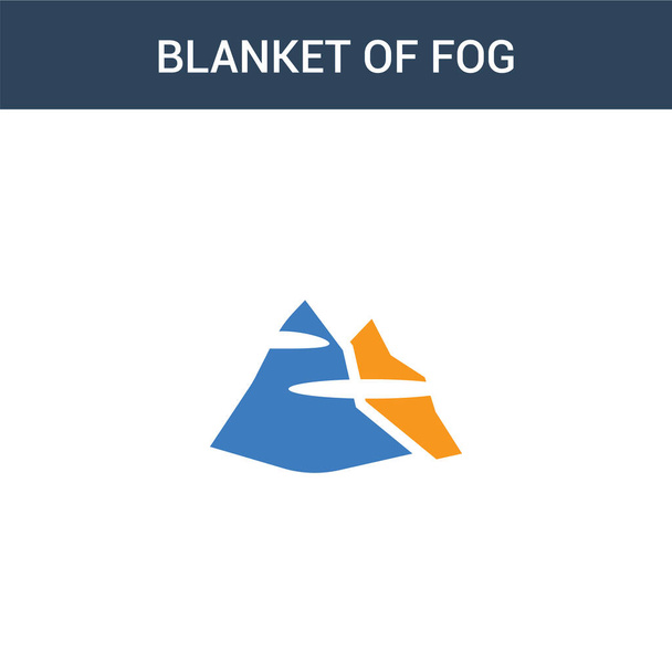 twee gekleurde deken van mist concept vector icoon. 2 kleuren deken van mist vector illustratie. geïsoleerd blauw en oranje eps icoon op witte achtergrond. - Vector, afbeelding