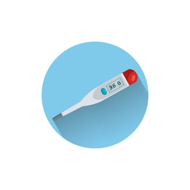 medical thermometer colorful flat icon with shadow. medical icon - Vector, Image