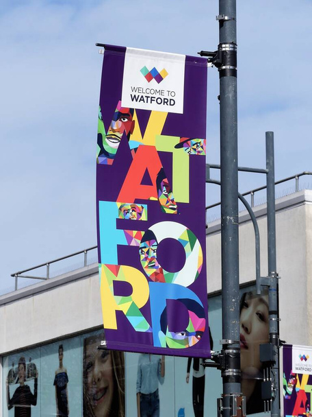 Tervetuloa Watford Street Banner tilaama Watford BID (Business Improvement District
) - Valokuva, kuva