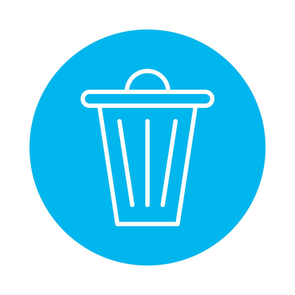 waste bin block style icon - Vector, Image