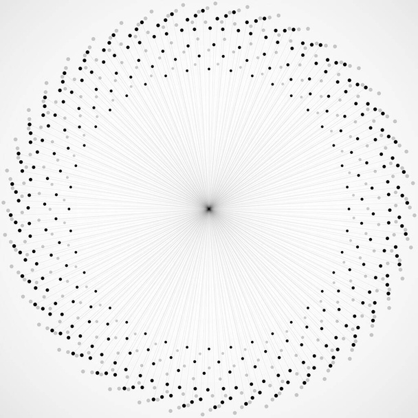 Abstrakter grafischer Hintergrund mit Linien und Punkten, Netzwerkverbindung. Vektorillustration - Vektor, Bild