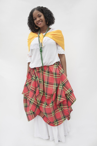 žena nosí tradiční oděv z karibské oblasti - Fotografie, Obrázek
