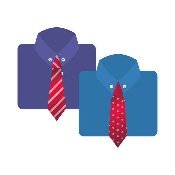 елегантні сорочки з краватками ізольовані значки
 - Вектор, зображення