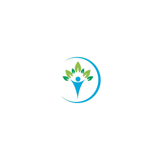 leaf logo icon illustration. community, vector design care - Vector, Image