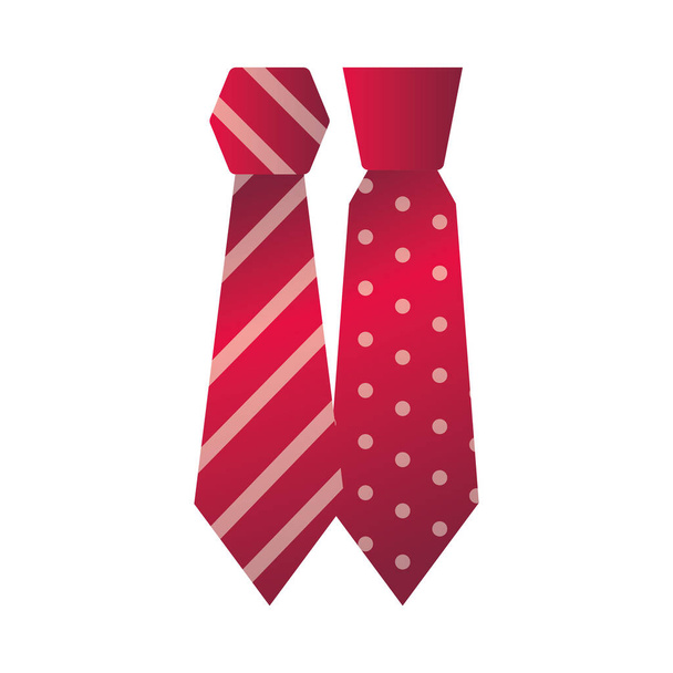 elegant neckties accessories isolated icons - Vektör, Görsel