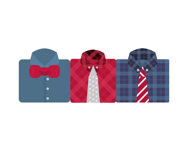 ネクタイとボウタイのエレガントなシャツ - ベクター画像