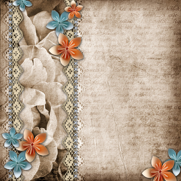 Beautiful wedding background with horizontal roses banner and l - Foto, Imagen