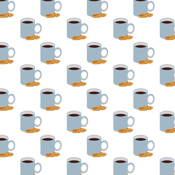coffee cups drinks pattern background - Vector, Image