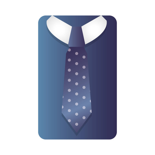 κομψό πουκάμισο με γραβάτα απομονωμένο εικονίδιο - Διάνυσμα, εικόνα