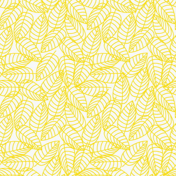 Yellow leaves vector seamless pattern - Vector, Image