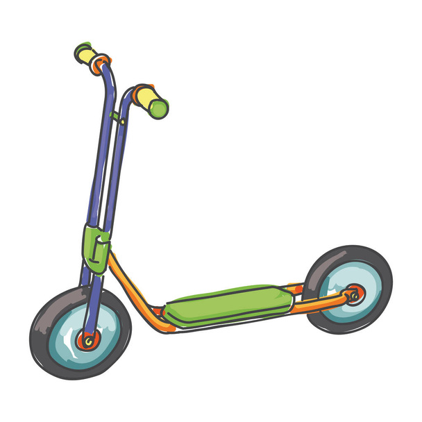 Scooter geïsoleerd op witte achtergrond vector illustratie - Vector, afbeelding