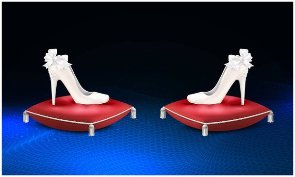 modellare l'illustrazione di calzature femminili di lusso sulla superficie del cuscino
 - Vettoriali, immagini