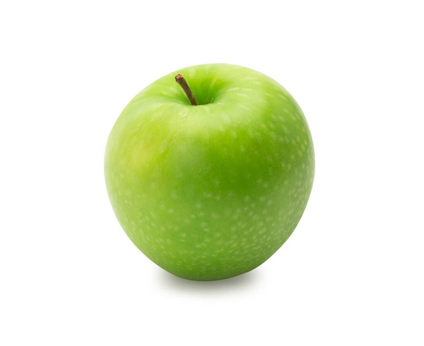 Pommes vertes entières mûres isolées sur fond blanc avec chemin de coupe
 - Photo, image