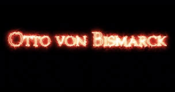 Otto von Bismarck written with fire. Loop - Footage, Video