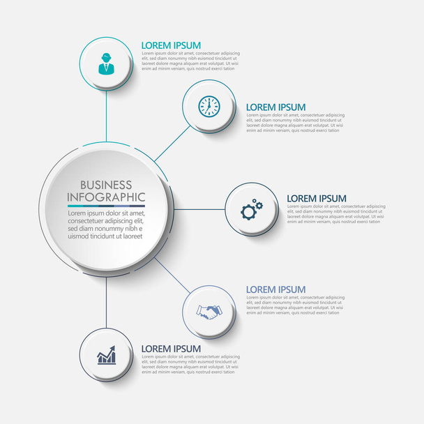 Presentación Plantilla infográfica círculo empresarial
 - Vector, imagen
