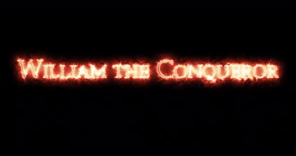 William the Conqueror written with fire. Loop - Footage, Video