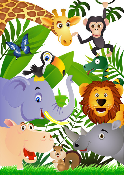 Dibujos animados animales - Vector, Imagen