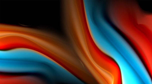 Colores líquidos gradientes fluidos sobre fondo negro
 - Vector, Imagen