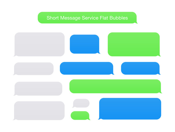 Servicio de mensajes cortos burbujas planas
 - Vector, imagen
