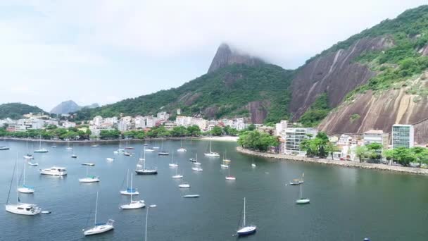 Rio de Janeiro waterfront with yachts, Brazil. - Footage, Video