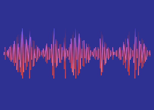 Digitaal audio concept van muziek technologie wave logo. Kleurrijke puls muziek speler equalizer achtergrond. Trend neon golflijnen, design elementen - Foto, afbeelding