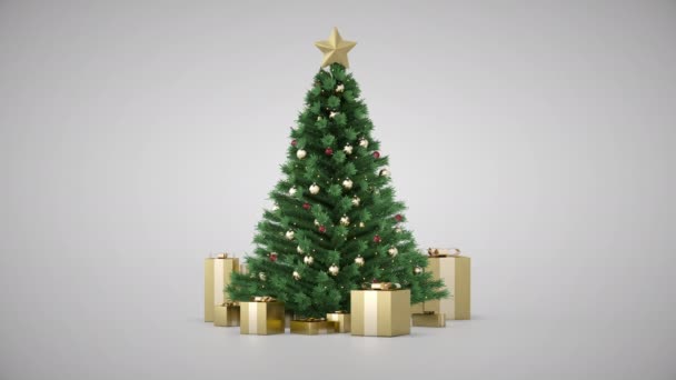 Árbol de Navidad con regalos y decoraciones
 - Metraje, vídeo
