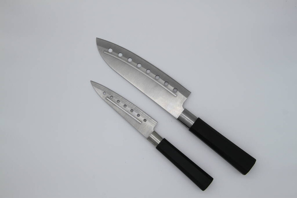 profesjonalne noże kuchenne na białym tle - Zdjęcie, obraz