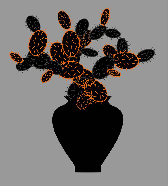 Cactus in flower pot illustration - 写真・画像