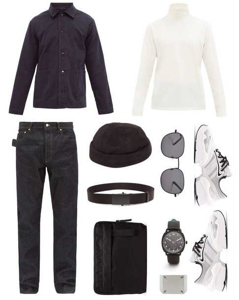 collage único de ropa de moda para hombres, zapatos y accesorios
 - Foto, Imagen