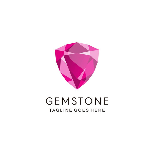 アクセサリー用ピンクの宝石の石ロゴ - ベクター画像