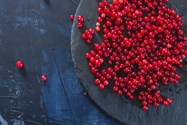 A ish with fresh redcurrant fruits  - Photo, image