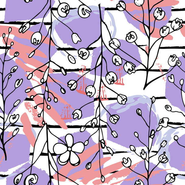 Tropical, stripe, animal motif. Seamless pattern - Vektor, kép