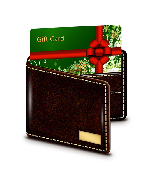 gift card in wallet over white background - Photo, Image