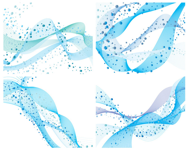 Water backgrounds set - Vector, Image
