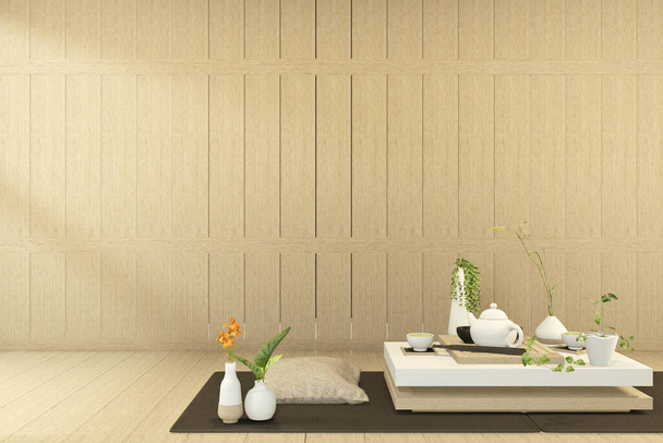 matala pöytä ja tyyny sisustus mallintaa kiinalainen tyyli huoneen sisustus. 3D-renderointi
 - Valokuva, kuva