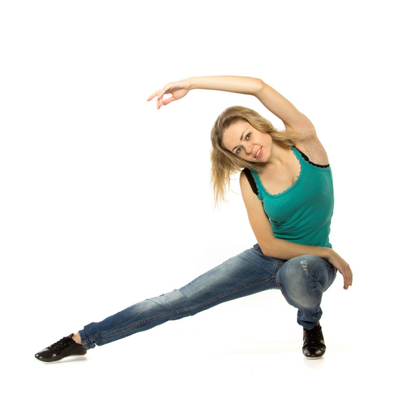 Woman doing stretching exercise - Valokuva, kuva