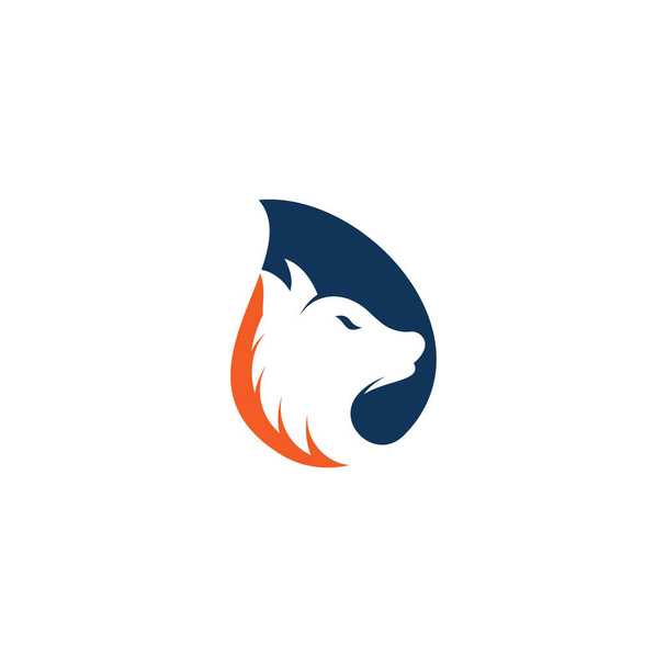 Koncept tvaru kapky Wolfa Logo Design. Moderní profesionální design loga vlka. Vektor loga Wolf head - Vektor, obrázek