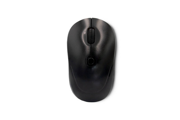 mouse del computer wireless nero su sfondo bianco
. - Foto, immagini
