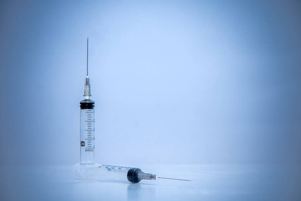 Medical syringe isolated on a white background. 5 ml - Photo, Image