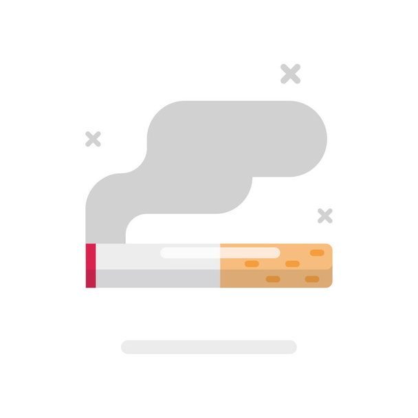 Κάπνισμα εικονίδιο τσιγάρο, έννοια του καπνίσματος, διάνυσμα επίπεδη σχεδίαση εικονογράφηση. - Διάνυσμα, εικόνα