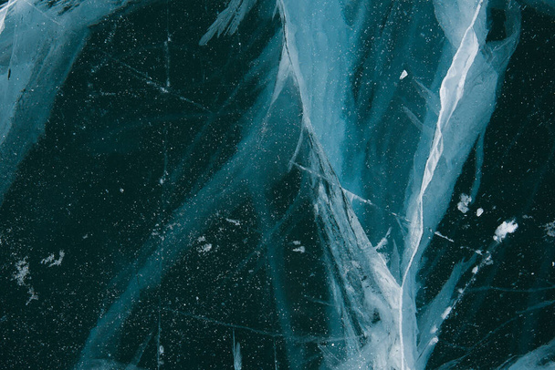 Unusual patterns of ice on lake Baikal - Photo, Image