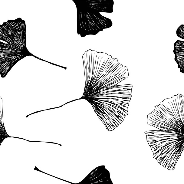 Ginkgo leaves seamless pattern - Foto, immagini