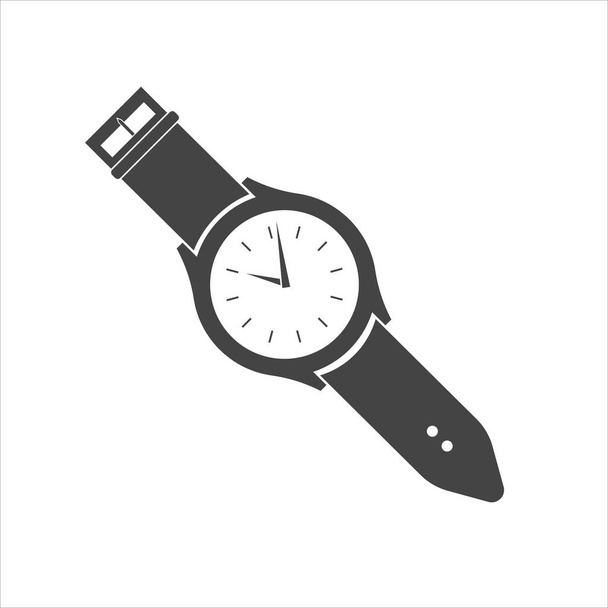 Eine klassische Armbanduhr. Uhr-Symbol. Vector Clock Icon auf weißem, isoliertem Hintergrund. Ebenen zur einfachen Bearbeitung von Illustrationen gruppiert. Für Ihr Design. - Vektor, Bild