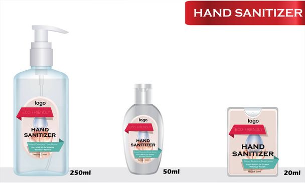Plantilla gráfica vectorial de diseño de etiquetas de desinfectante de mano para diseño de envases
. - Vector, Imagen