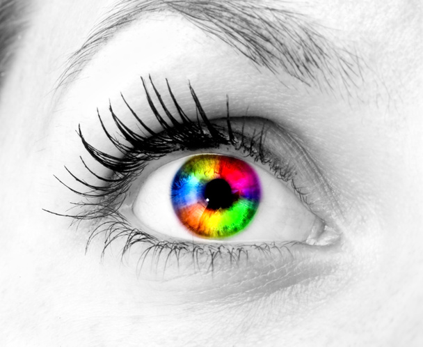 Farbenfrohes menschliches Auge - Foto, Bild